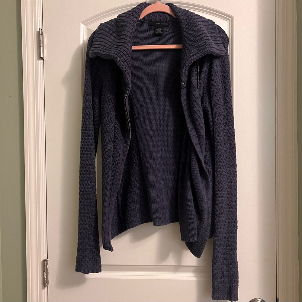 Calvin Klein Jeans Asymmetric Knit Zip-up Sweater